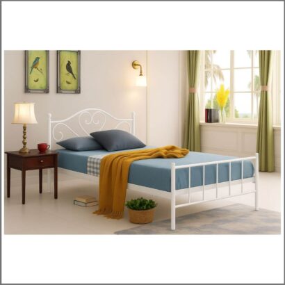 מיטת מתכת מורן לבן