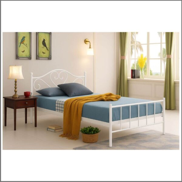 מיטת מתכת מורן לבן