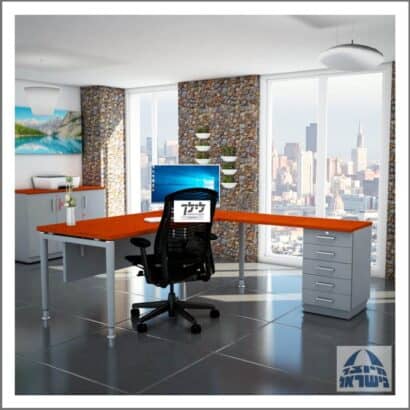 שולחן כתיבה-מחשב פינתי גדי 15 כולל שלוחה