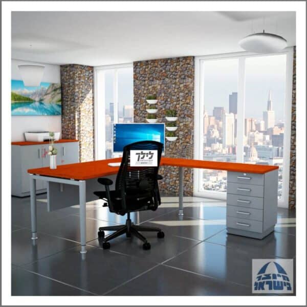 שולחן כתיבה-מחשב פינתי גדי 15 כולל שלוחה