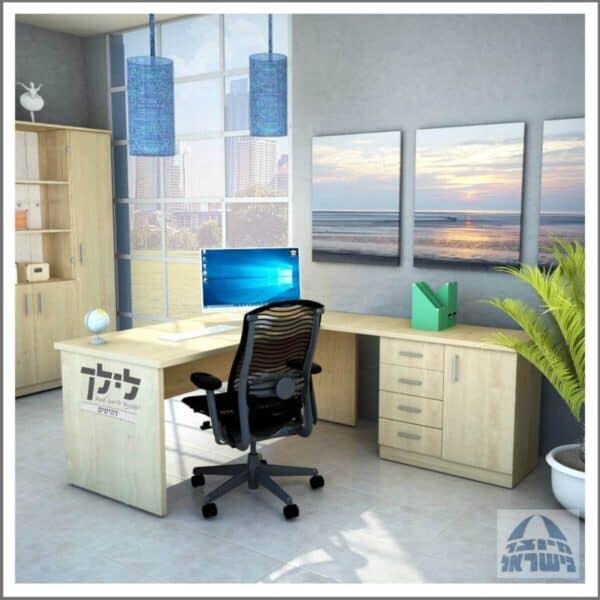 שולחן כתיבה-מחשב פינתי גדי 2 כולל שלוחה