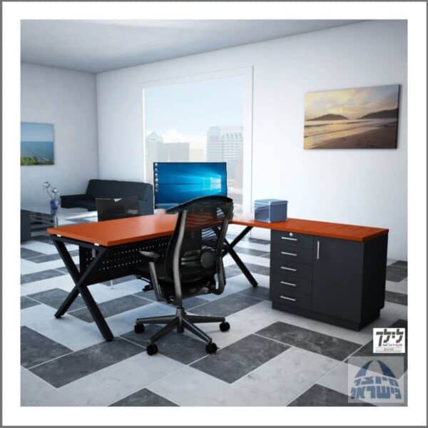 שולחן כתיבה-מחשב פינתי גדי 23 כולל שלוחה