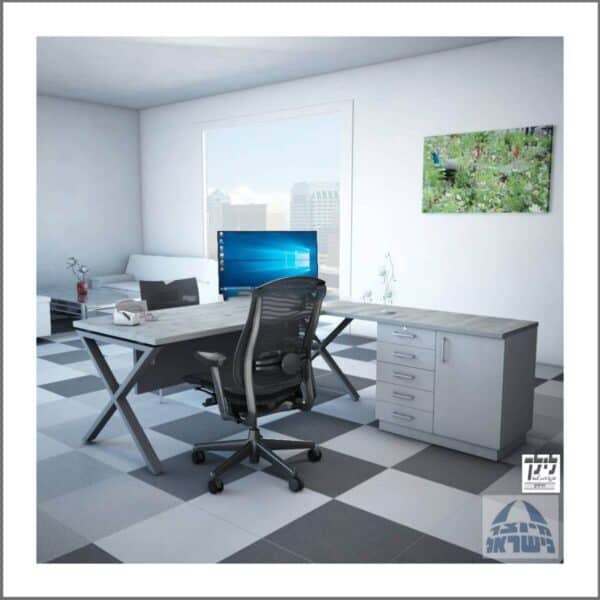 שולחן כתיבה-מחשב פינתי גדי 24 כולל שלוחה