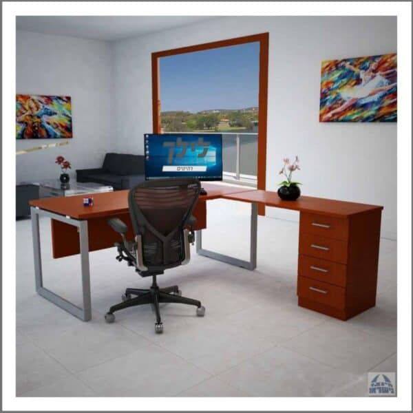 שולחן כתיבה-מחשב פינתי גדי 26 כולל שלוחה