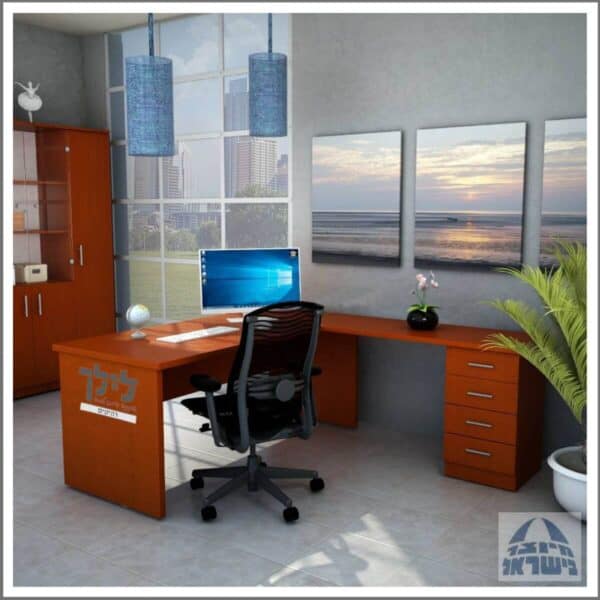 שולחן כתיבה-מחשב פינתי גדי 3 כולל שלוחה