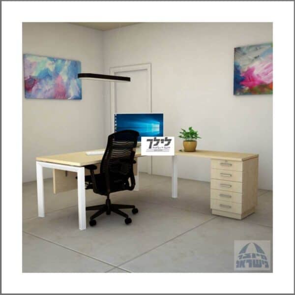 שולחן כתיבה-מחשב פינתי גדי 33 כולל שלוחה