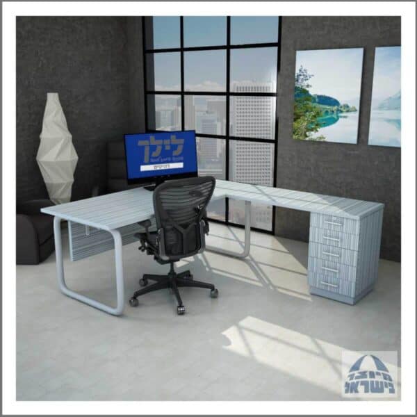 שולחן כתיבה-מחשב פינתי גדי 39 כולל שלוחה