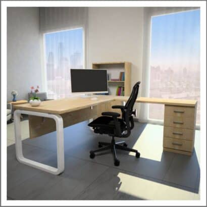 שולחן כתיבה-מחשב פינתי גדי 54 כולל שלוחה