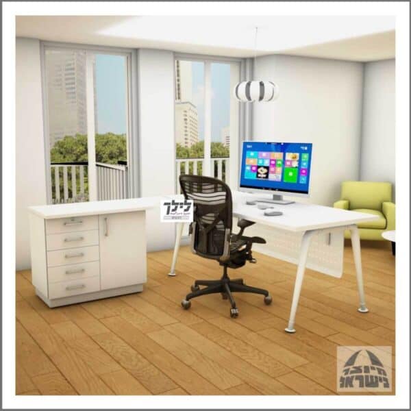 שולחן מחשב-כתיבה פינתי גדי 45 כולל שלוחה