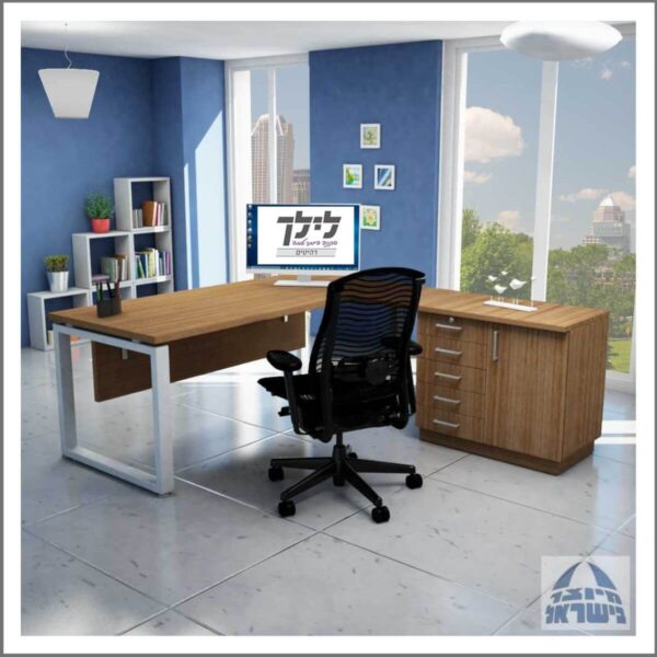 שולחן כתיבה-מחשב פינתי גדי 62 כולל שלוחה