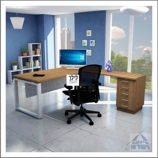 שולחן כתיבה-מחשב פינתי גדי 64 כולל שלוחה