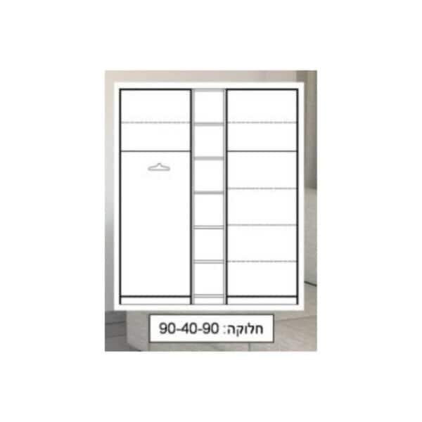 ארון משולב מדף פתוח 680-1 ר.א סקיצה