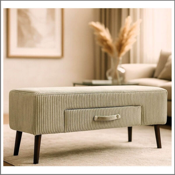 הדום-ספסל עם מגירה מודרני דגם 704114 פסטל ירוק